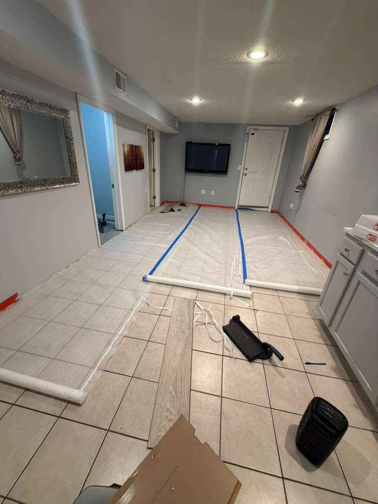 Basement renovation before
